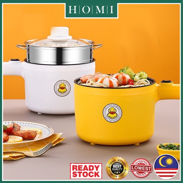 📦HOMI READY STOCK📦1.8L Mini Electric Cooker Multi functional Cooker Non-Stick Electric Pot Hostel Outdoor Camping