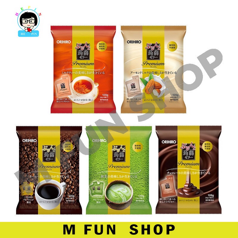 *Japan Snek* Orihiro Purun Dan Konjac Jelly Premium Coffee / Matcha / Chocolate /Almond Milk /Milk Tea 6Pcs
