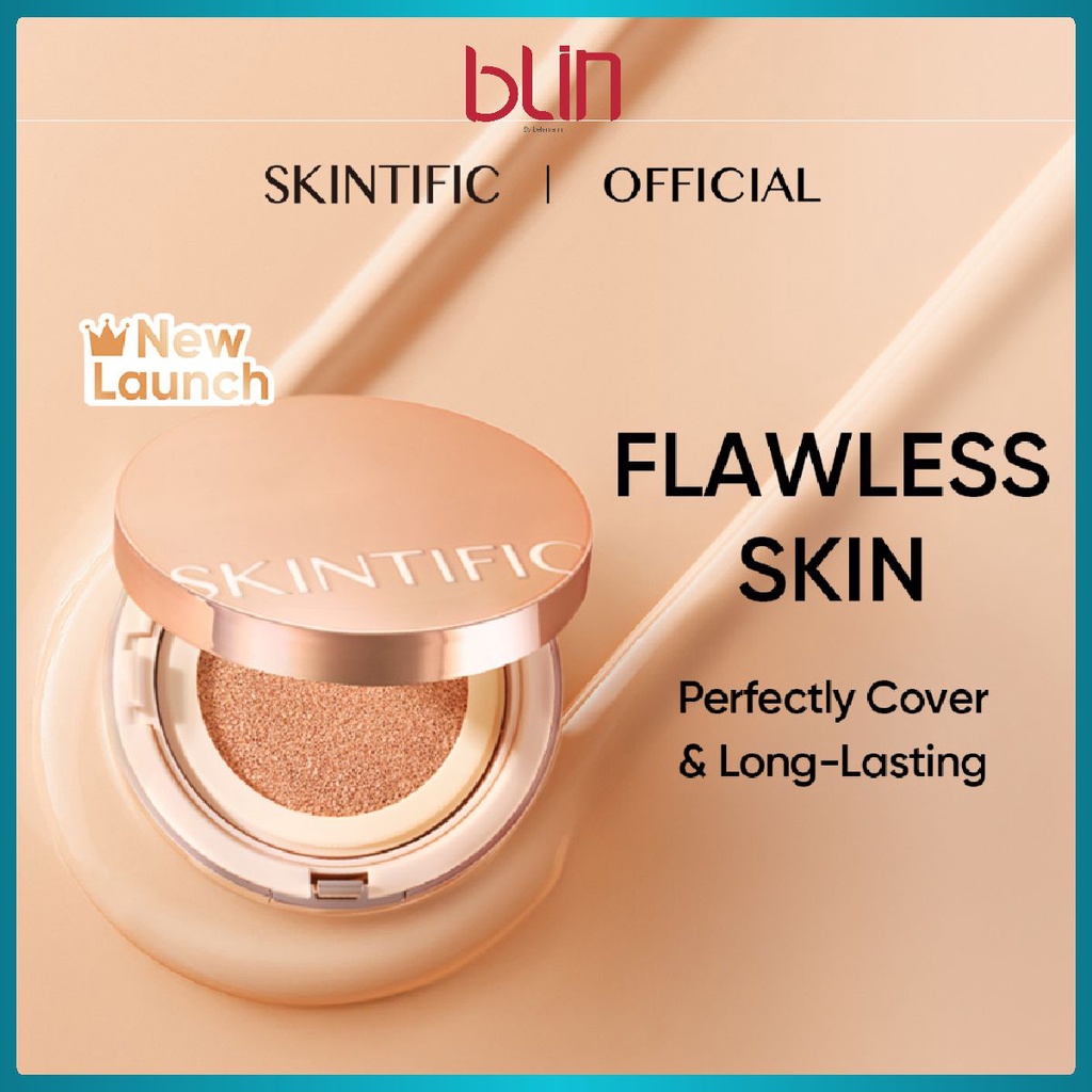 Skintific Cover All Perfect Air Cushion High Coverage Poreless&Flawless Foundation 24H Long-lasting SPF35 PA++++++