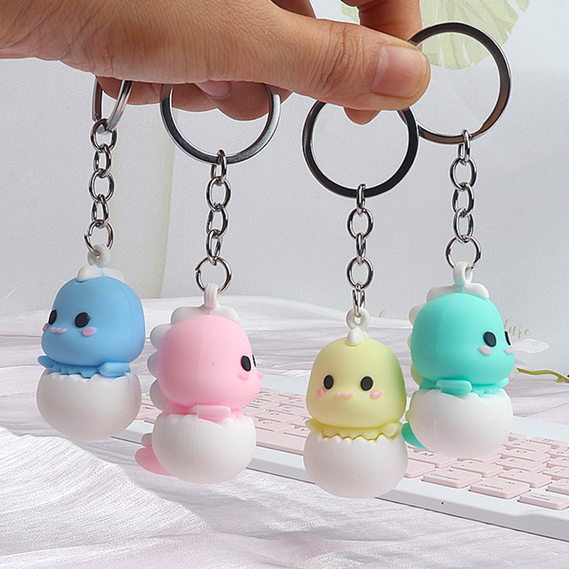 New Cute Dinosaur Egg Cute Keychain PVC Doll Bag Car Keychain Pendant