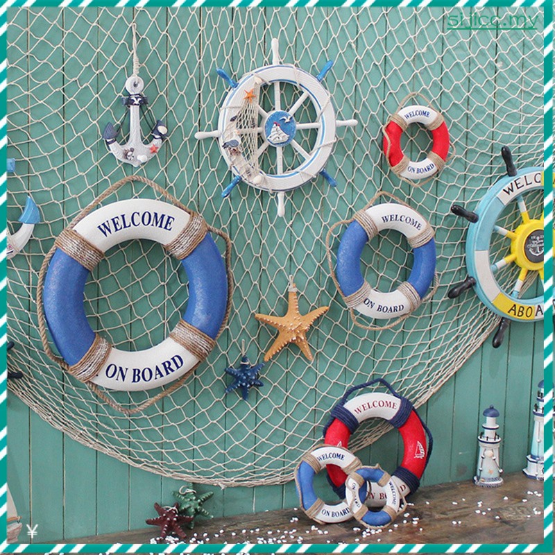 Nautical Mediterranean Style Welcome on Board Life Ring Swim Tube Wall Decor❤️