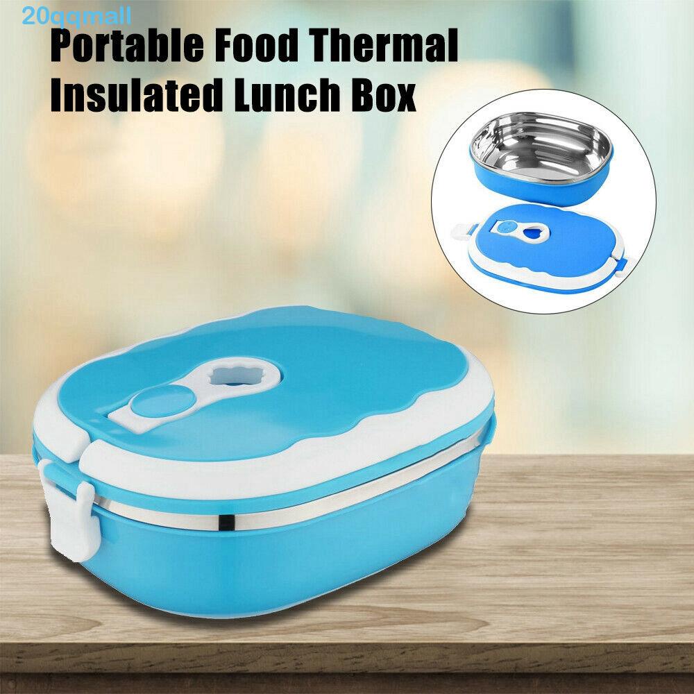 QQMALL Lunch Box Office Portable Double Layer Storage Box 304 Sstainless Steel Food Warmer Tableware