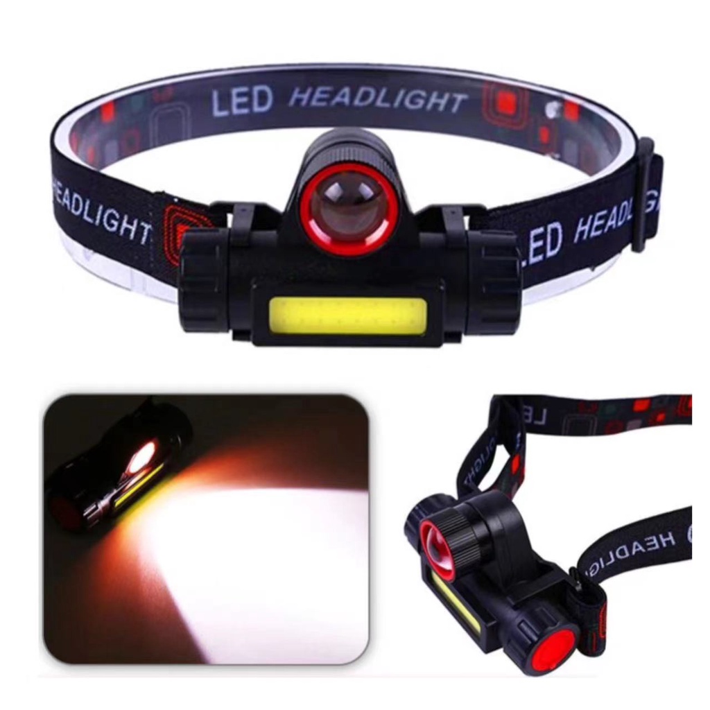 PSB_ 《 , 》 XPE COB Waterproof Camping Head Light Rechargeable Outdoor Bike Jogging Torch Headlamp