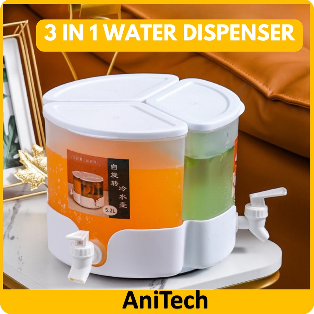 5.2L Large Capacity Spinning Jug 360° Rotatable Detachable Water Dispenser Beverage Container For Hot/Cold Water / 旋转冰水壶