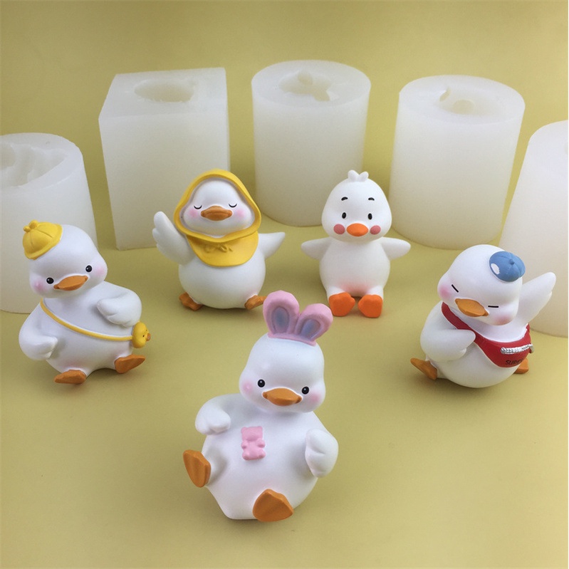 Cartoon Backpack Duck Online Influencer Duck Silicone Mold Card Creative Car Aromatherapy Gypsum Epoxy Resin Mold Chocolate Ice Cream Mold Candle Handmade Soap Mold DIY Baking Too