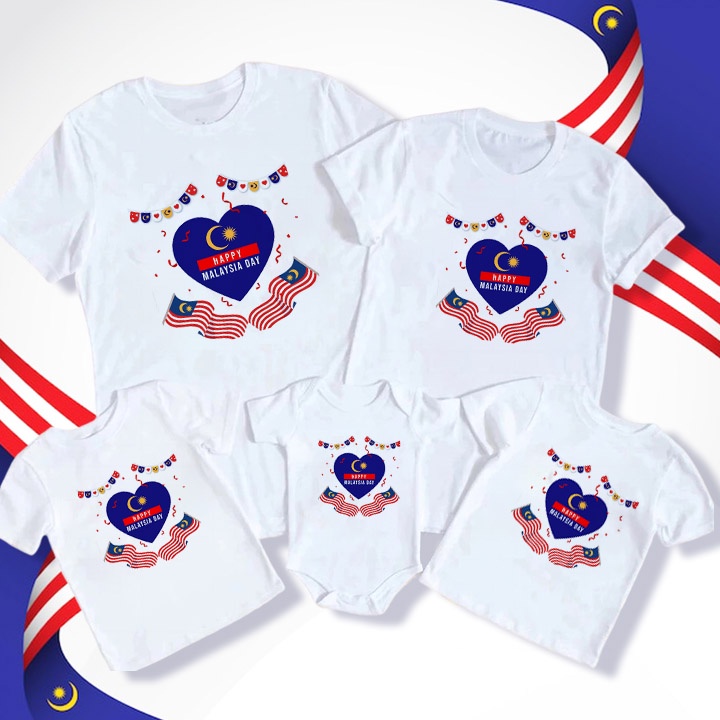 Malaysia Independence Day Famliy T Shirt Hari Merdeka Tshirt Patriotic Daddy Mommy Girl Boy Kids T Shirt National Day Clothes