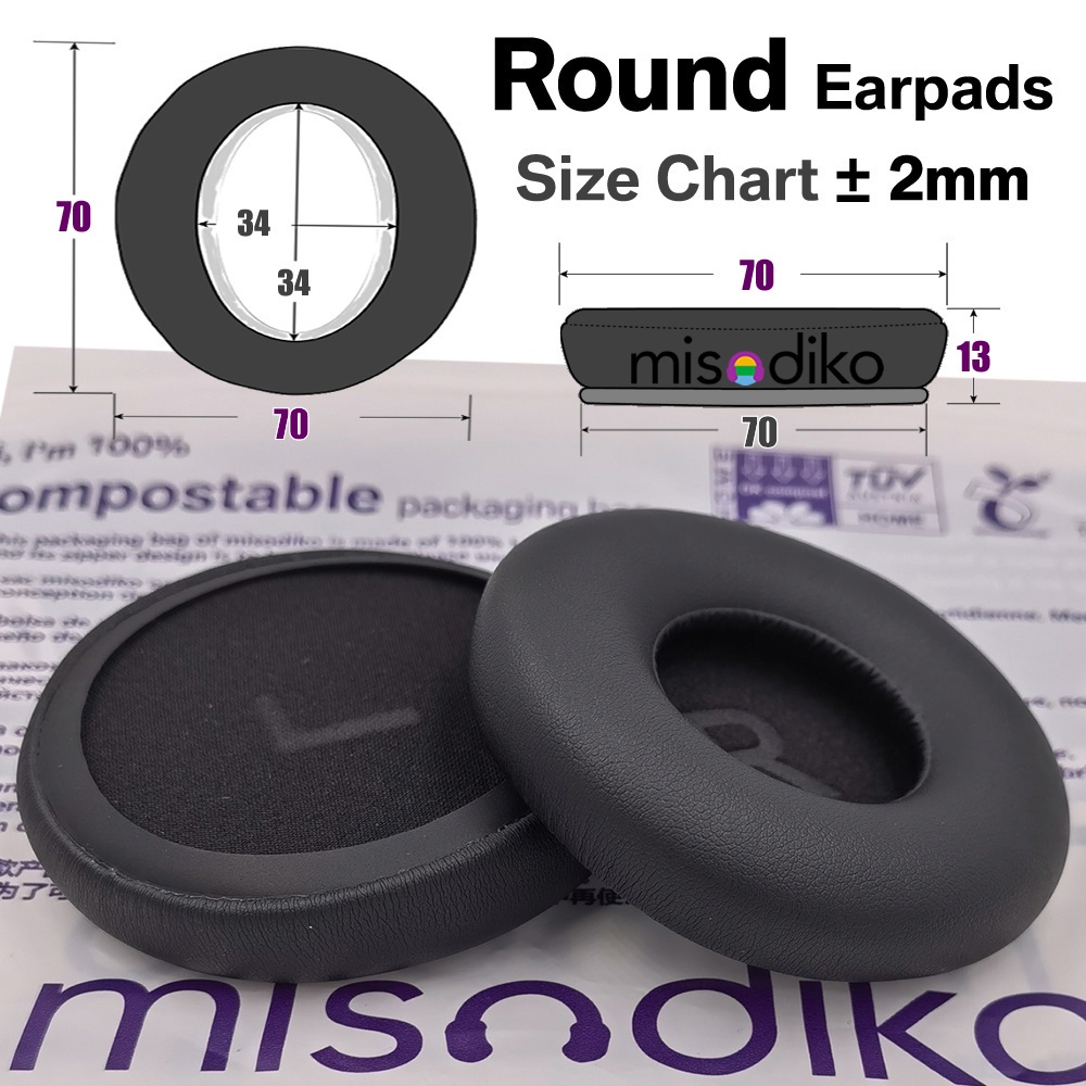 Essential Durable misodiko Round-70mm Ear Pads Cushions Replacement JBL T450BT T500BT Tune 500BT/ 510BT/ 600BTNC Head... - Image 4