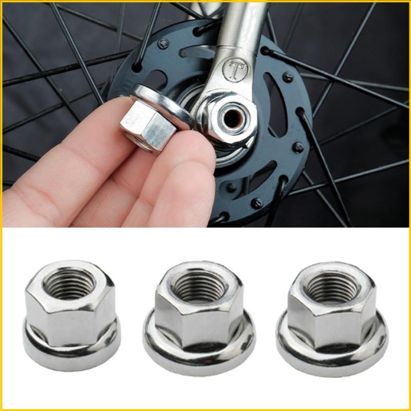 Kool 2pcs Metric9/10 3/8" Bike Dead-flying Front/rear Hubs Screws Track Wheel Nut