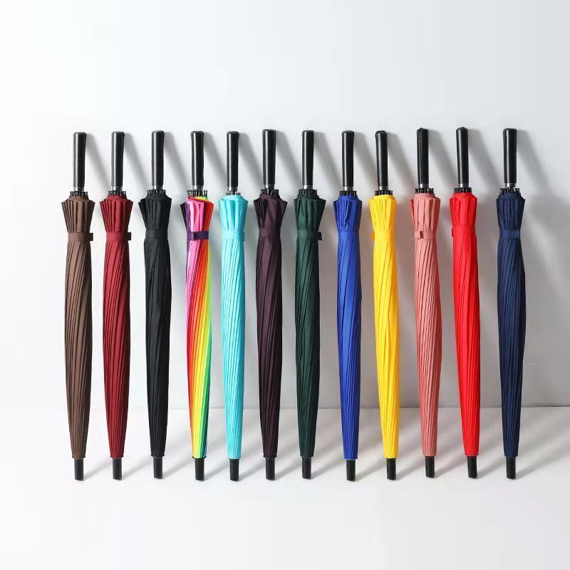 Outdoor Automatic 24-Bone Long-Handle Straight Umbrella Extra Large Reinforced Anti-Typhoon Oversized Double Thickened Straight-Hand