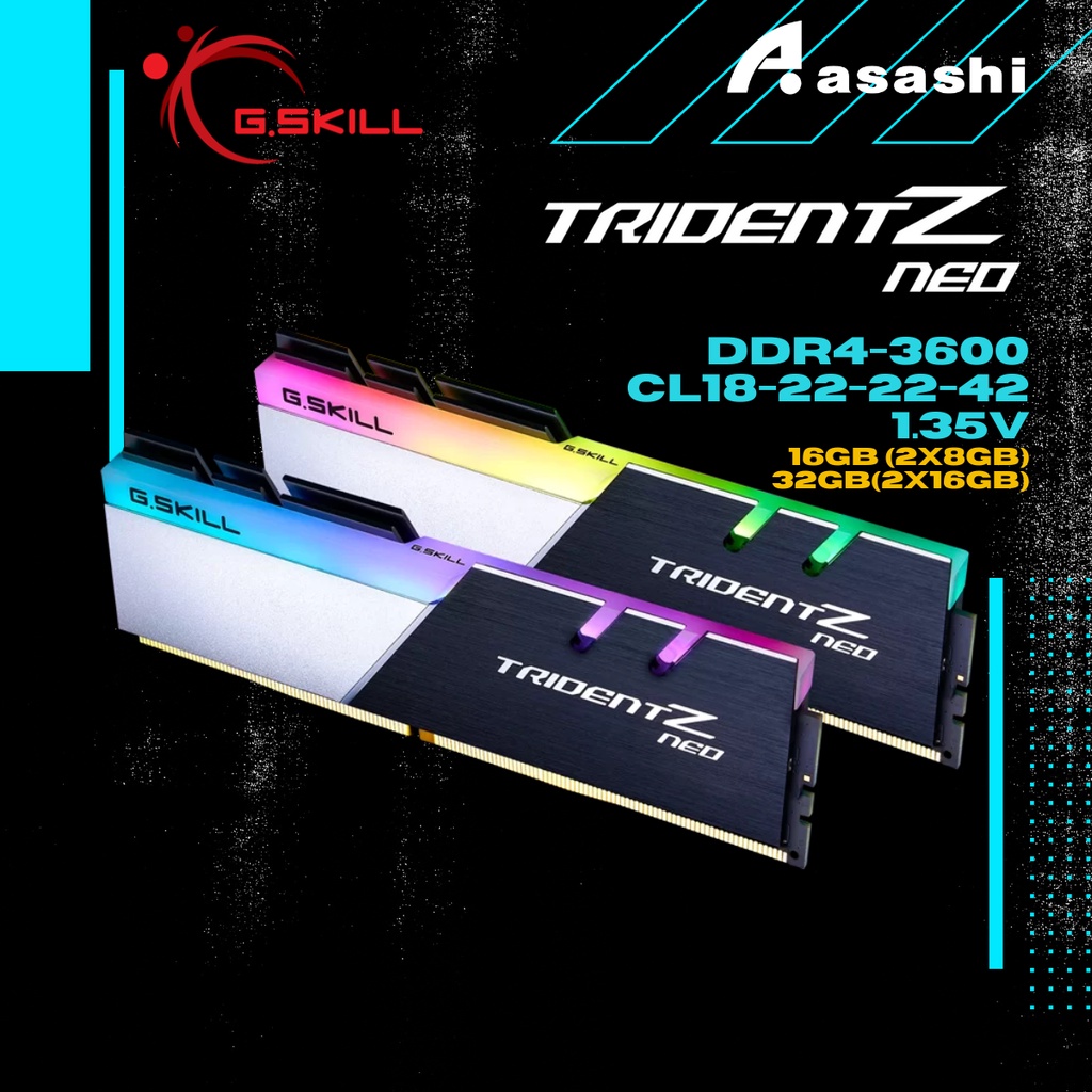 G.SKILL Trident Z Neo(Ryzen) RGB DDR4 16GB / 32GB 3600MHz CL18 Gaming PC Ram