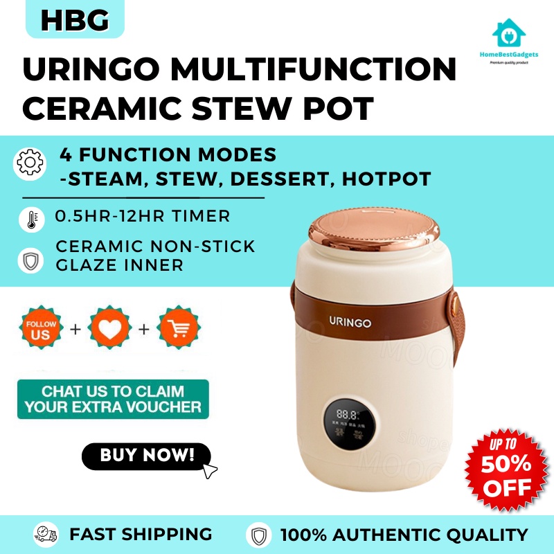 URINGO Multifunction Stewing Pot 1000ml Heating Porridge Electric Stew Pot Mini Portable Office Portable Health Pot 养生炖杯