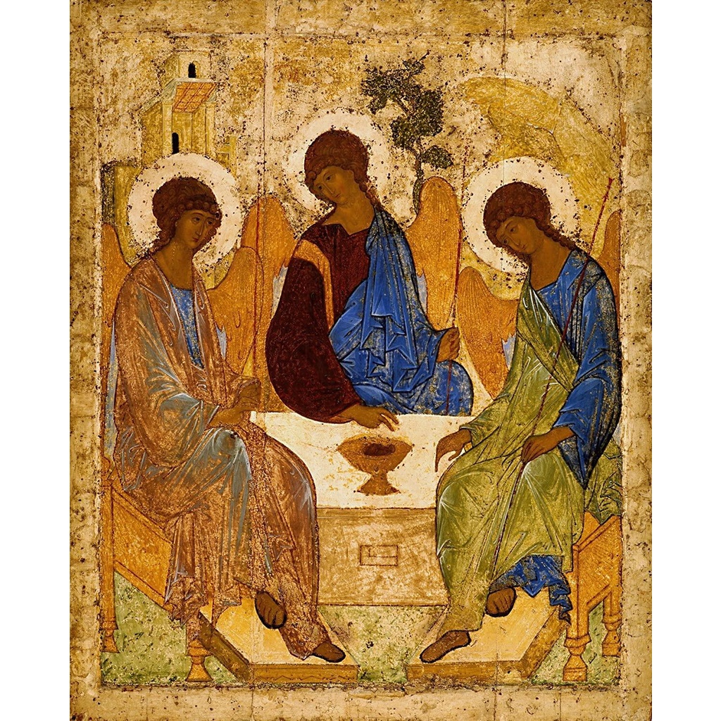Andrei Rublev Poster a Holy Trinity Icon Print Byzantine Angels Painting Russian Orthodox Religious 1009