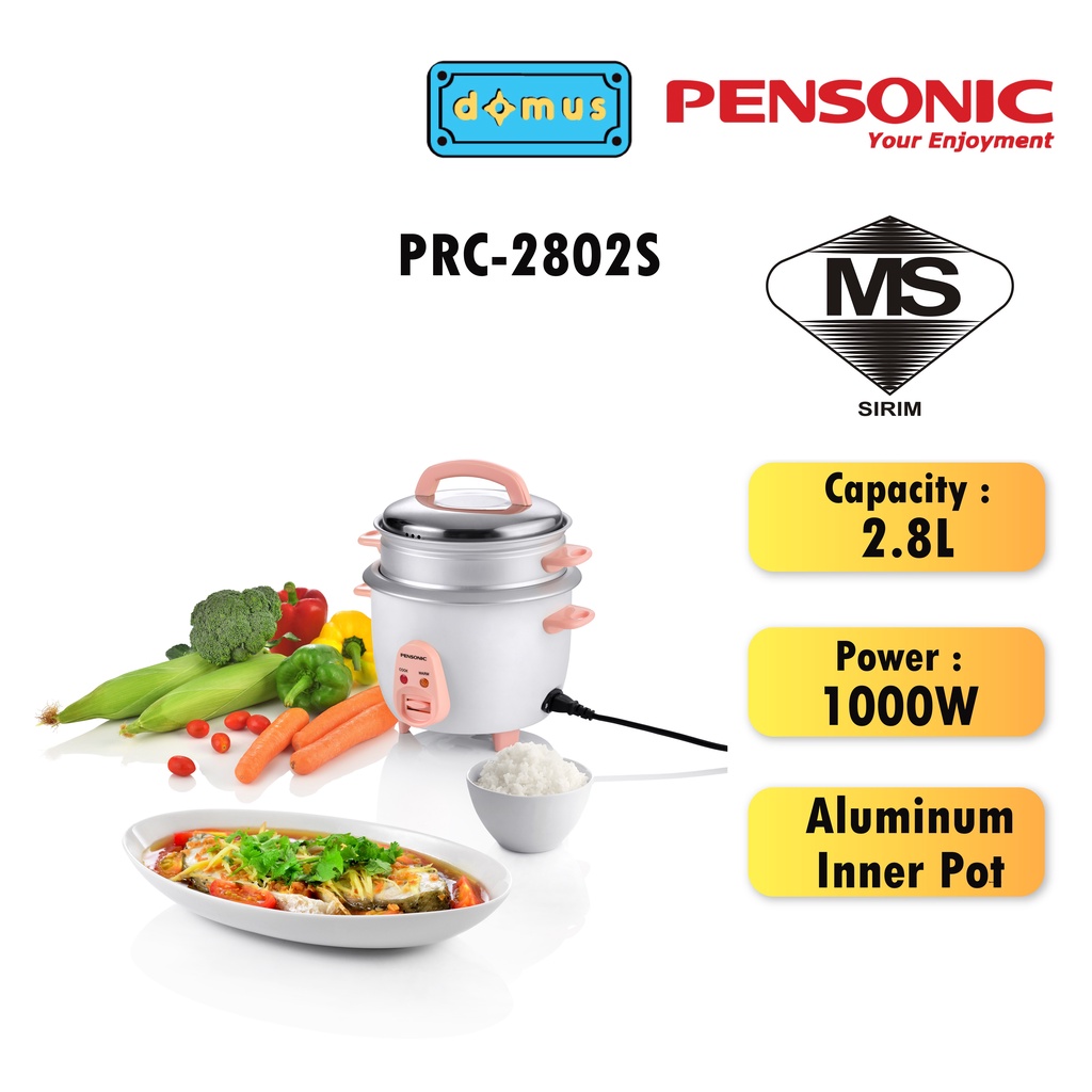 Pensonic Rice Cooker with free Food Steamer Tray 2.8L Periuk Nasi Elektrik Besar PRC-2802S