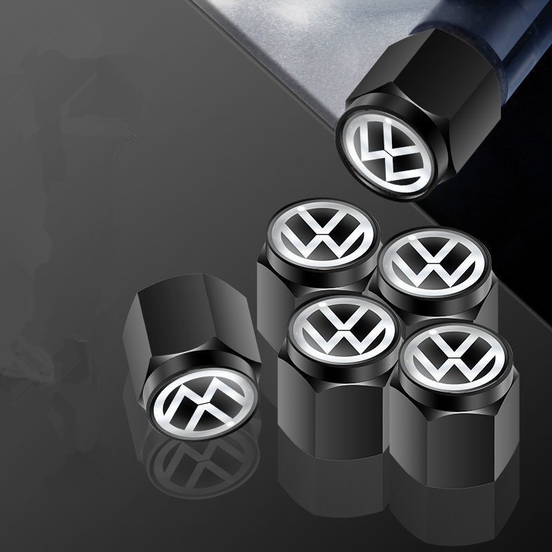 Quality Reliable LECART 5Pcs Metal Car Tires Valve Stem Caps All Model Volkswagen VW CC Tiguan Jetta Golf MAGOTAN Pol... - Image 2