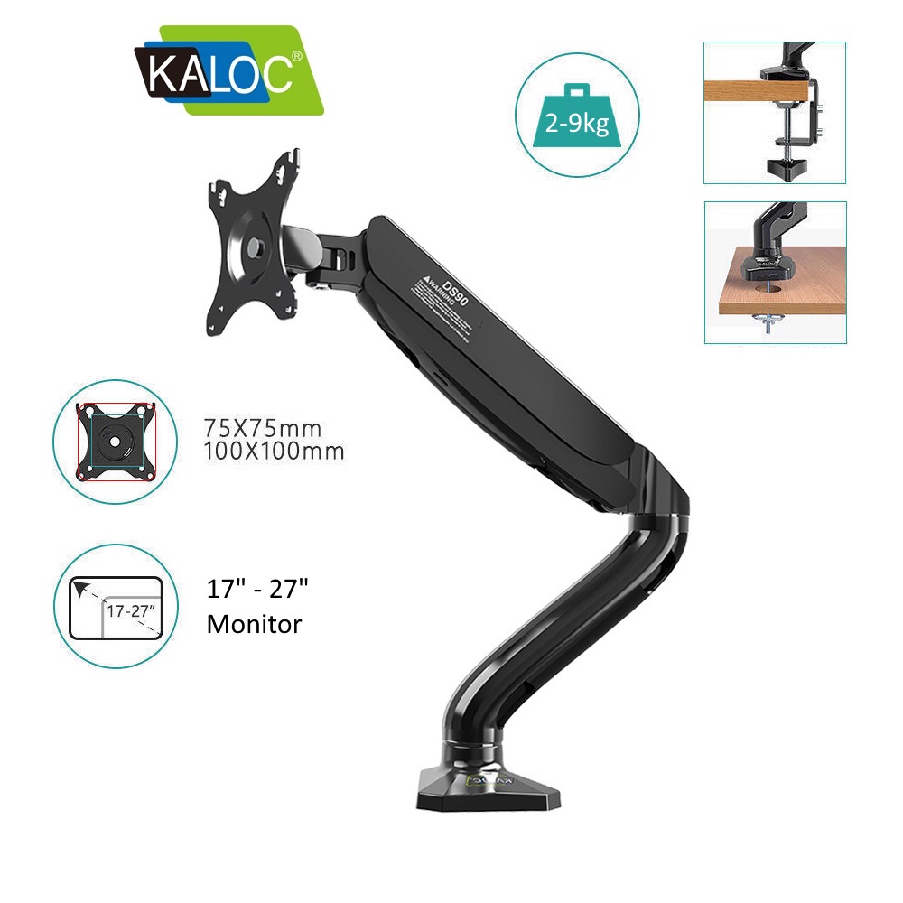 Kaloc Original DS90 17-32 inch KLC-DS90 Single Monitor Stand 1 Monitor Ergonomic Desk Stand Monitor Mount Arm