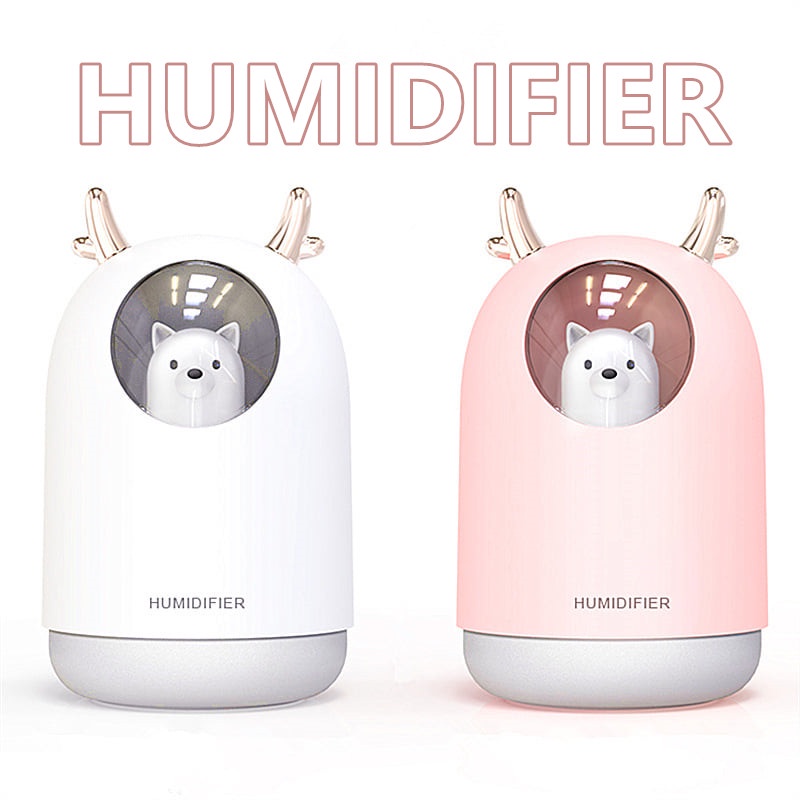 300mL DEER Cute Pet Air Humidifier Mini USB Air Diffuser Ultrasonic Car Air Freshener Aroma Mist Maker