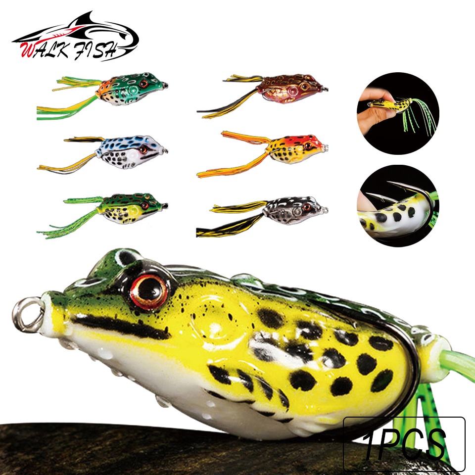 WALK FISH Fishing Lure Bait Bionic Frog Thunder Frog With High Carbon Steel Double Hook 9G Lure Fake Bait Soft Bait Color Tail Frog