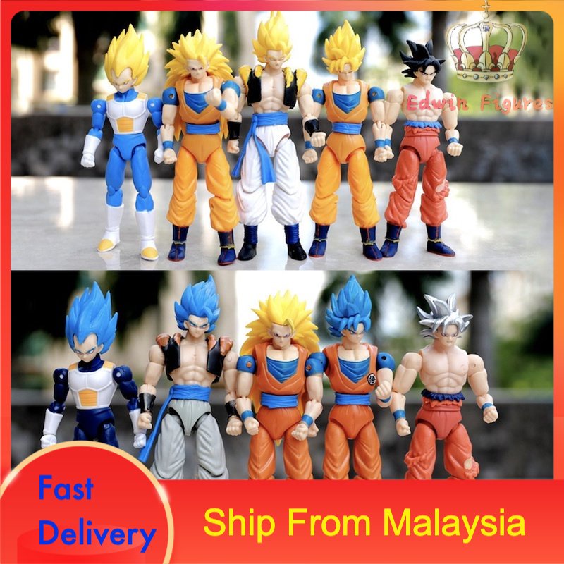 17cm Anime Dragon Ball 七龙珠 可动手办 Goku Vegeta Super Saiyan Gogeta Action Figures Figurine Collection Model Toys
