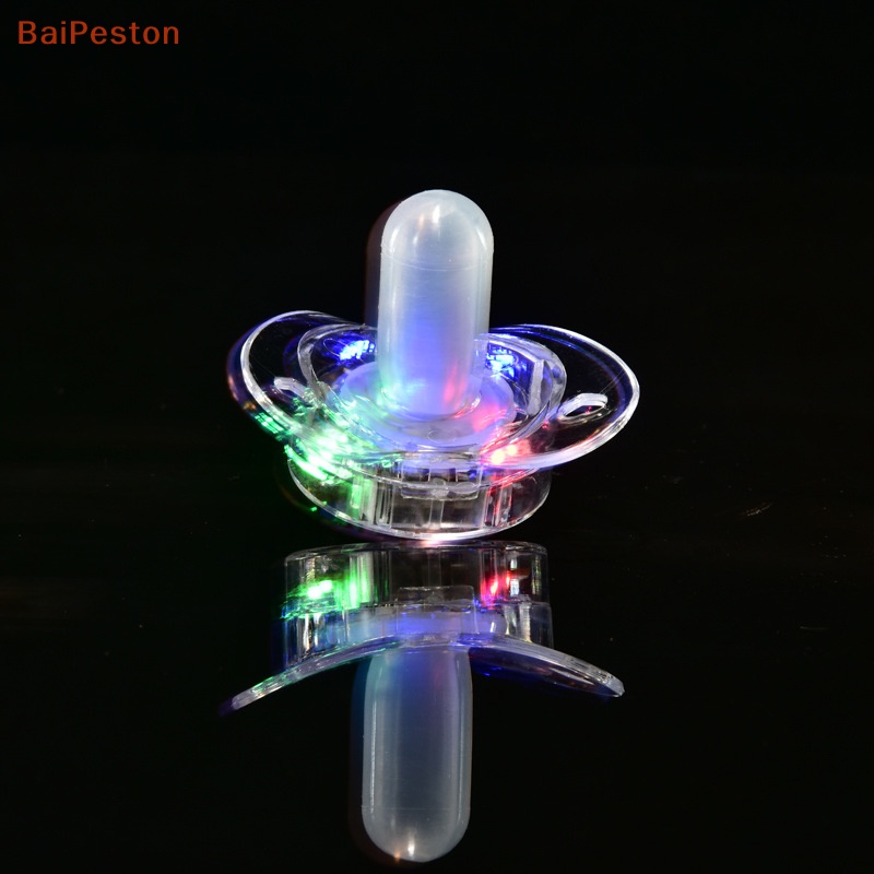 [BaiPeston] Creativity Night Light Led Pacifier Party Rave Soft Light Up Toys Toy Flashing Led Glowing Whistle Necklace Nipple