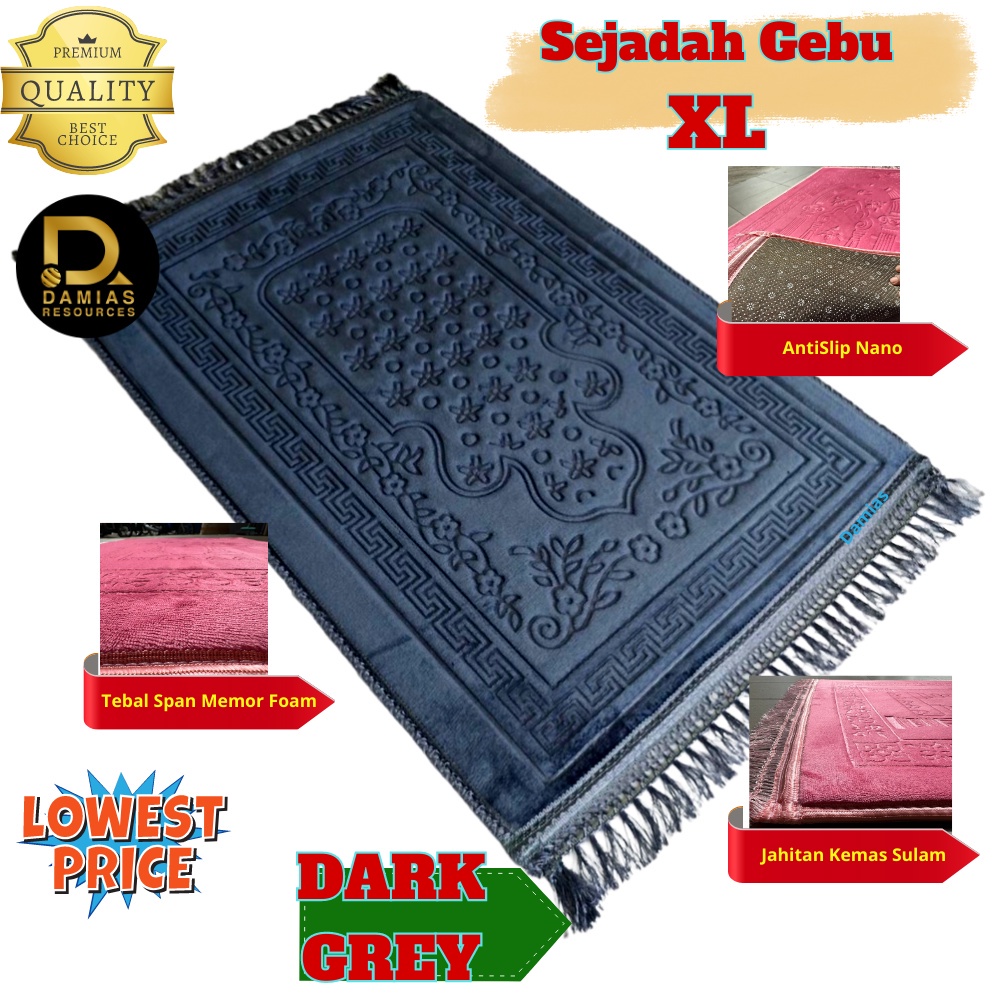 SEJADAH GEBOO SAIZ BESAR ANTI-SLIP SPAN TEBAL VIRAL PACKING CANTIK