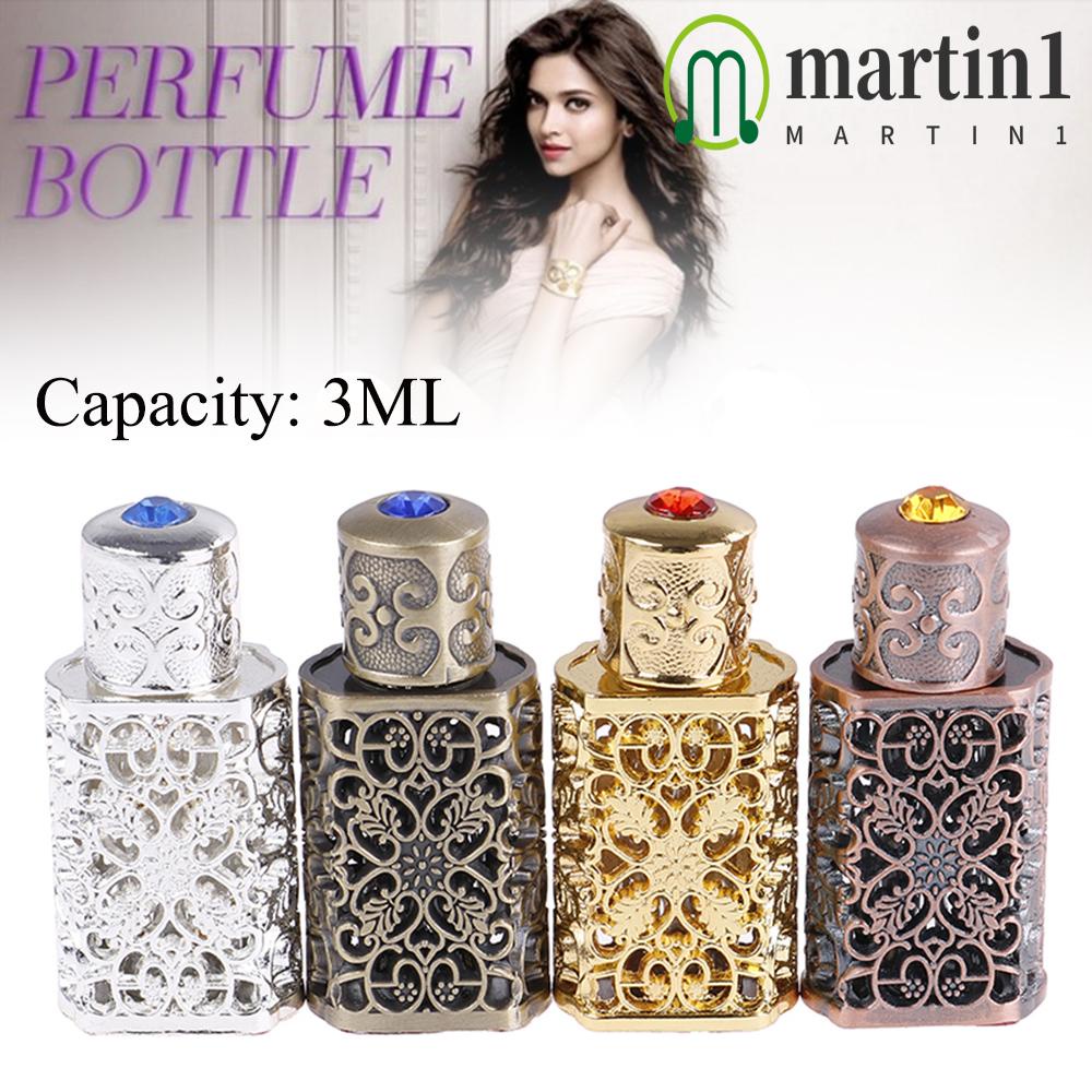 MARTIN1 Travel Perfume Bottle Arab Style Cosmetic Container Wedding Decoration Gift Refillable Royal Bottle 3ML Antiqued Metal Essential Oils Bottle/Multicolor