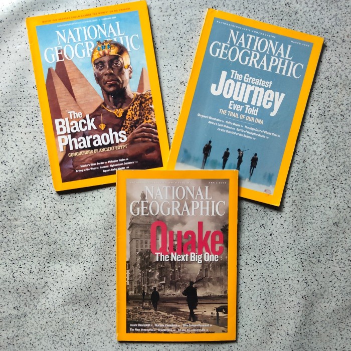 Package 3 Ex NATIONAL GEOGRAPHIC The BLACK Magazine..Complete Description