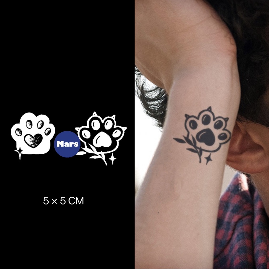 【Mars Tattoo】NEW Technology Magic, Long Lasting 2 Weeks, Semi-Permanent tattoo,Temporary Tattoo, sticker, Fake, Footprint, Cats, Dog, MNF084