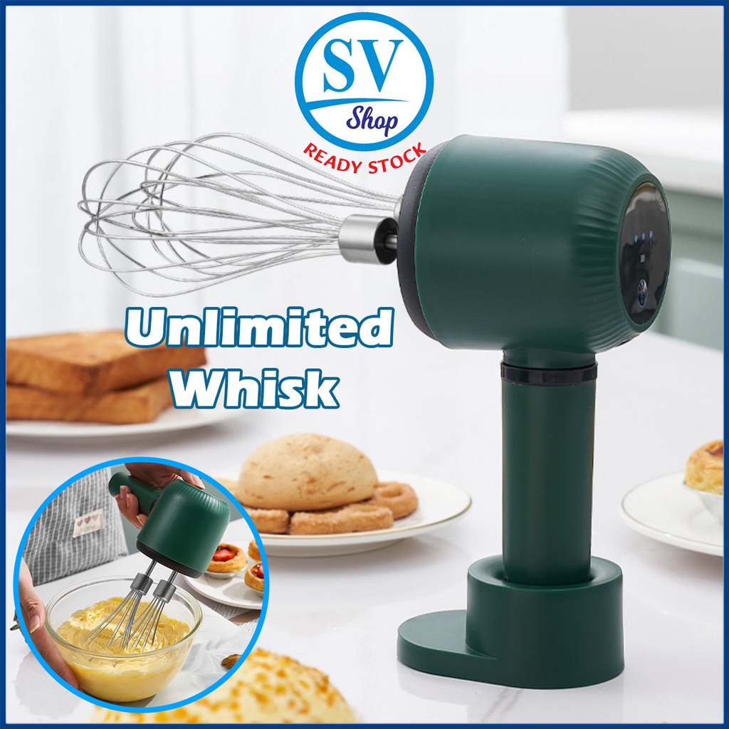 Wireless Electric Food Mixer Hand Blender 3 Speeds High Power Dough Blender Egg Beater Hand Mixer