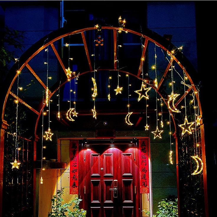 Reliable Premium LED Star Moon Pelita 3.5m Curtain Light Atmosphere String Christmas Starry Lights Outdoor Decorative... - Image 5