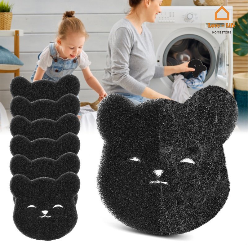 Cartoon Bear Fish Shape Washing Machine Floating Hair Catcher/ Eco-Friendly Reusable Soft Not Hurt Clothes Laundry Supplies