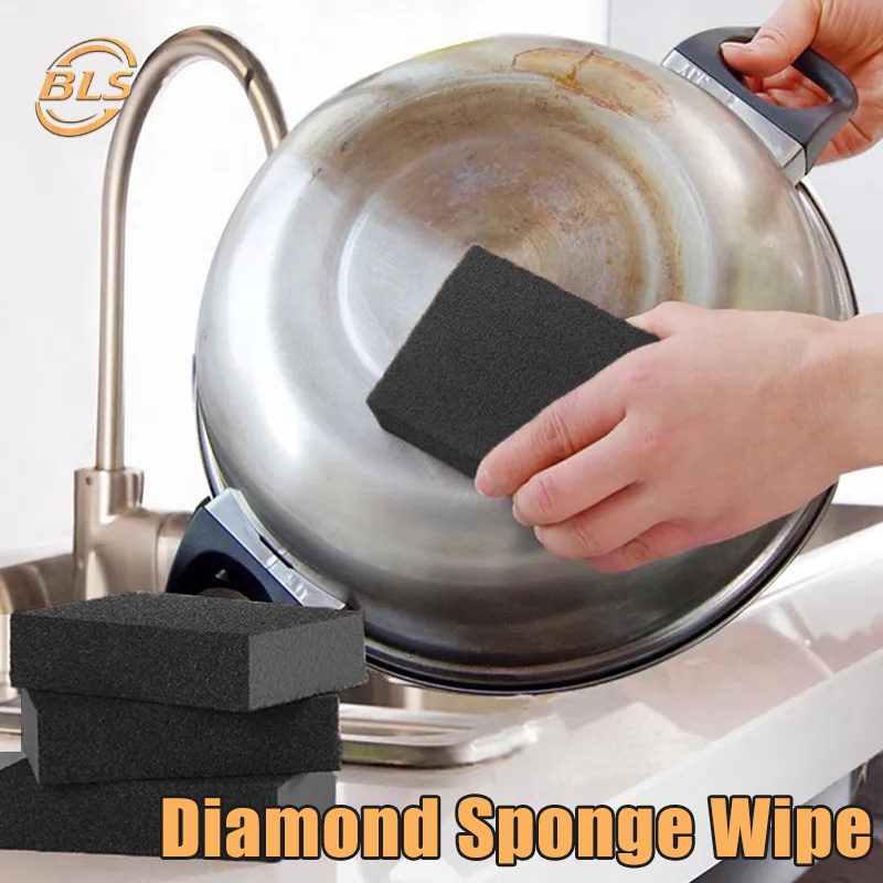 Kitchen Cleaning Brush Pot Scrubbing Wipe/ Nano Diamond Sand Sponge Wipe/ Powerful Washing Removing Rust Dirt Gadget