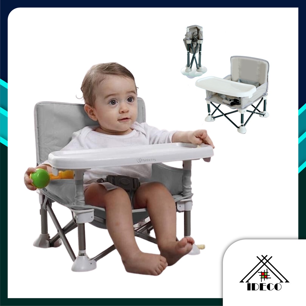 IDECO Foldable Baby Seat Booster High Chair - Portable Toddler Booster Seat -Lightweight Easy Travel Folding Booste