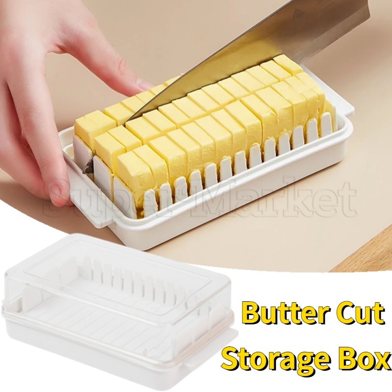 Transparent Butter Storage Box Butter Cheese Slicer Easy-cleaning Home Fresh-Keeping Eco-Friendly Kitchen Accessories Butter Cutting Case with Lid