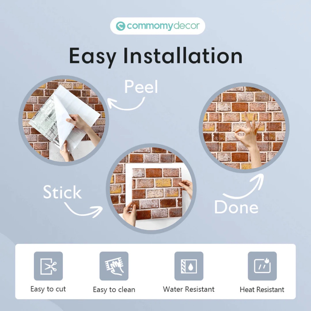 Premium Reliable 10Pcs 3D Brick Wall Sticker Self Adhesive Panel Wallpaper DIY Living Room Bedroom Kitc Have Must - Image 5