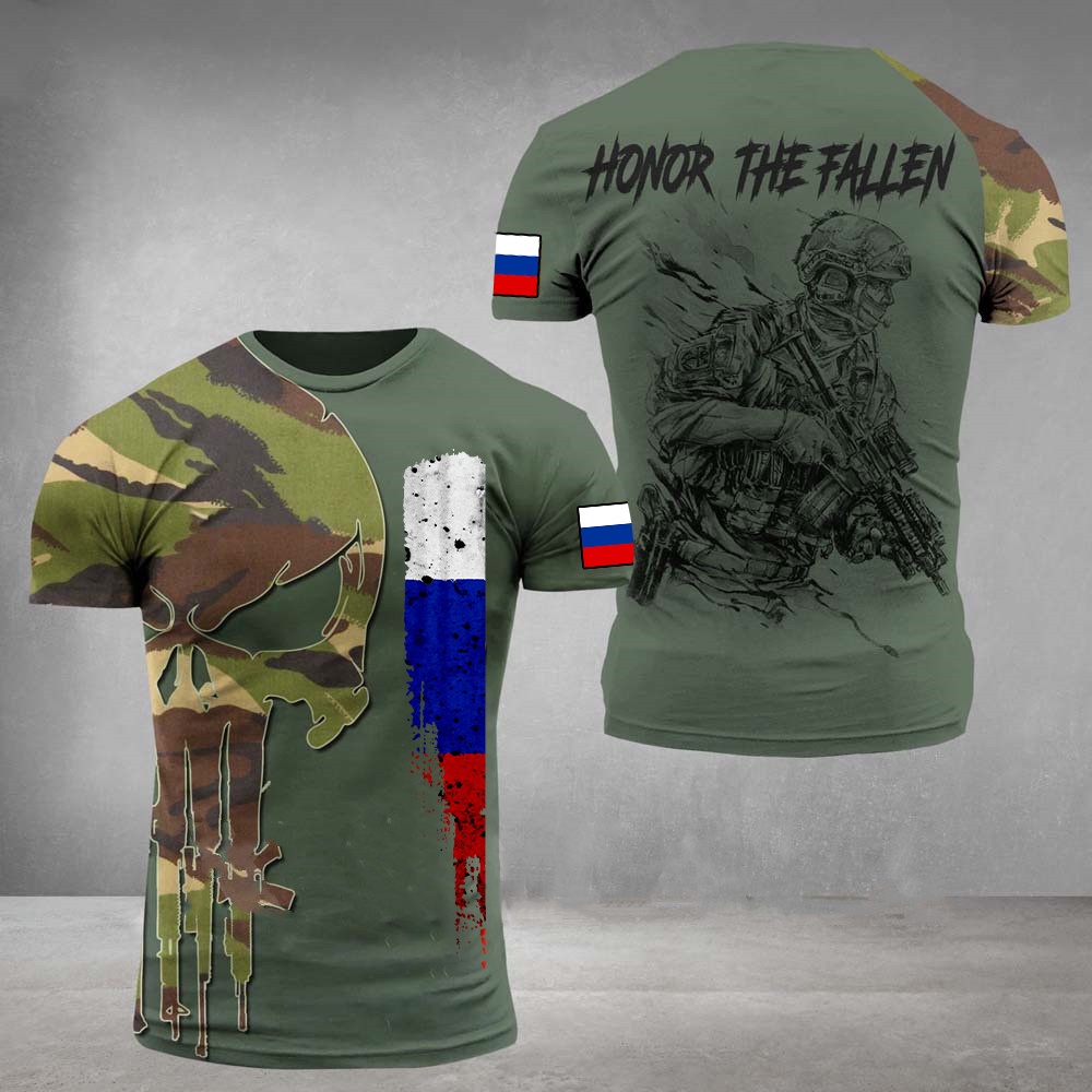 Vintage Russian Flag 3D Print Men's T-shirts Summer Russia Veteran Streetwear O-Neck Short Sleeve Loose T Shirt Men's Clothing