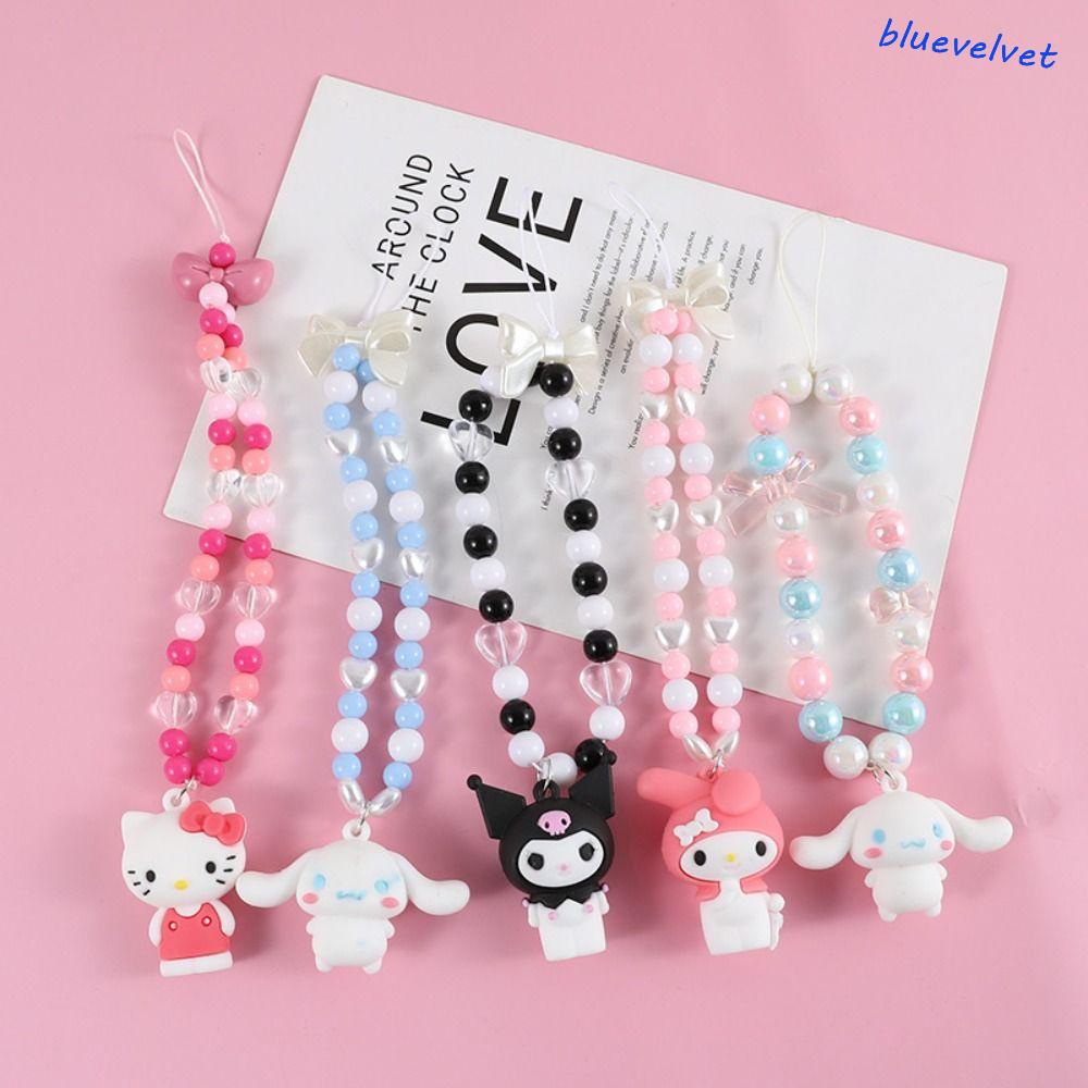 BLUEVELVET Phone Chains Women Girls Jewelry Romantic Kuromi Melody Hanging Rope Cinnamoroll Anti-Lost Rope