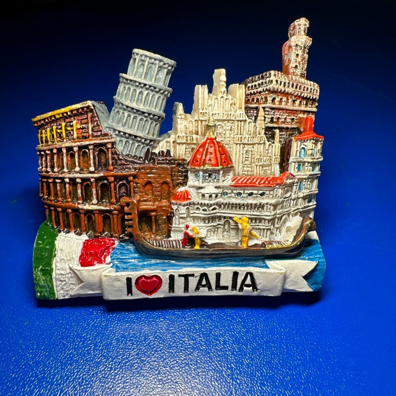 Refrigerator Magnets Italian Tourist Souvenirs Resin Refrigerator Magnets Venice Leaning Tower of Pisa Milan Cathedral Collection Refrigerator Stickers Gifts