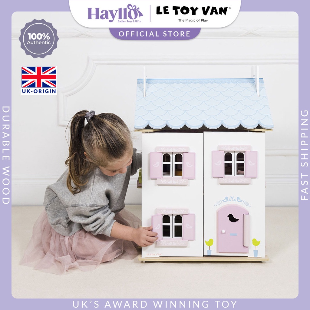 Le Toy Van Blue Bird Cottage & Furniture Premium Sustainable Wooden Toys Children Pretend Play For 3 Years+