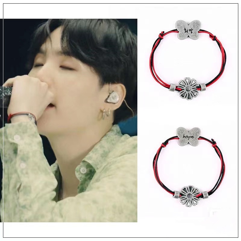 Kpop BTS SUGA Same Style Butterfly Hope Bracelet Min Yoon Gi Cosmos Charity Hand Strap Couple Holiday Gift Gift Fans Collection