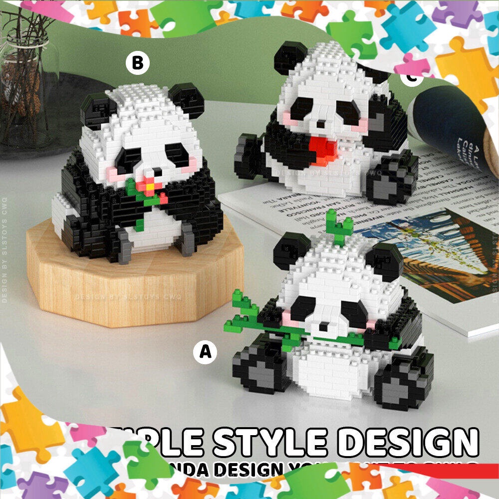 Pan Nie Block Cute Panda 6044-6051 Bamboo Figure China Trending Decoration Building Block Brick 可爱熊猫系列 *Ready Stock*