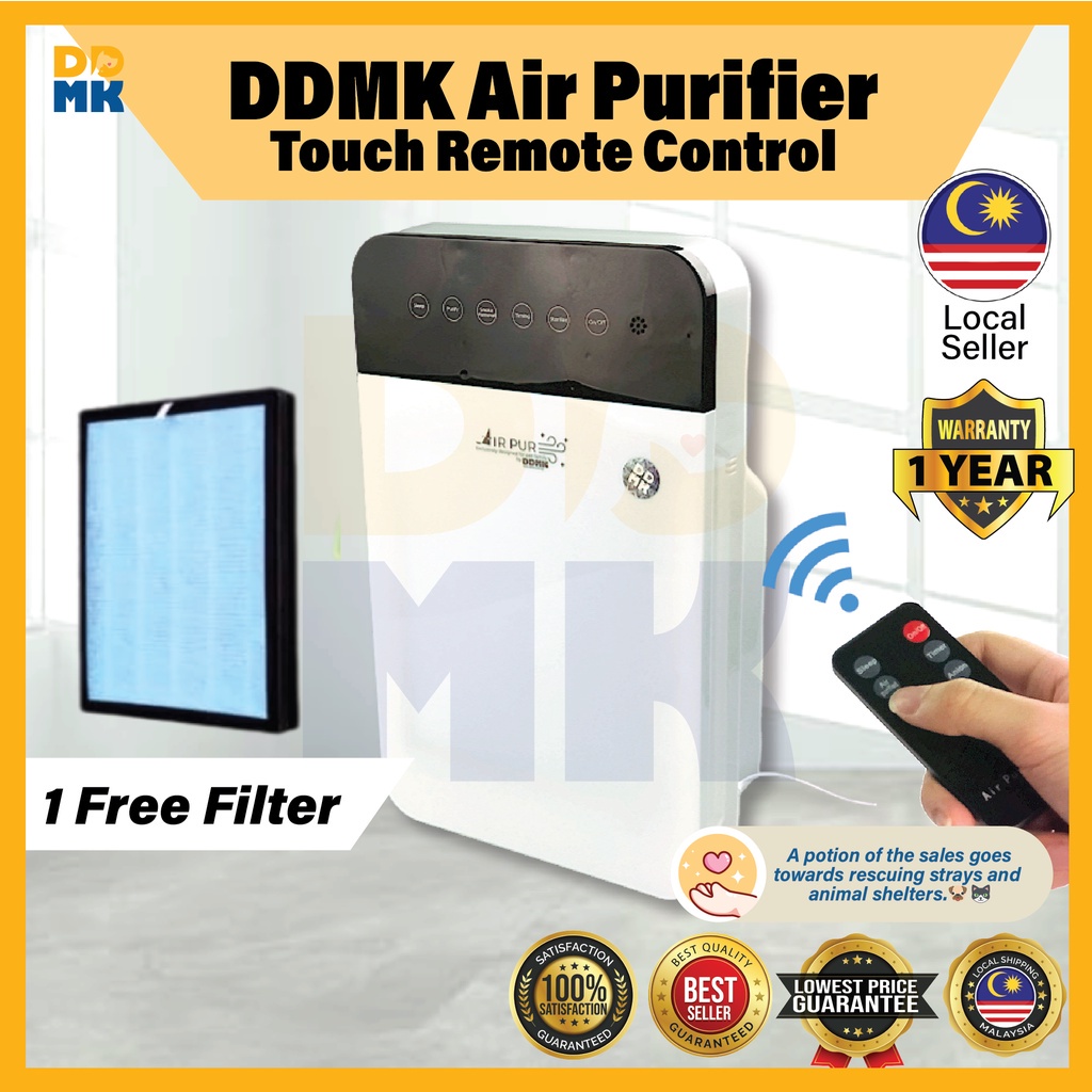 DDMK Air Purifier With PM2.5 HEPA FilterNegative Ion Remote Control Smart Air Treatment Penapis Udara Rumah