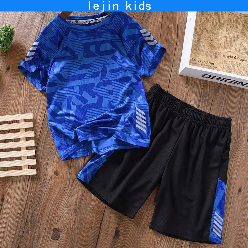 Baju Tshirt Budak Lelaki Tops Childrens Quick Drying Suit Boys And Girls Vest And Shorts Sports Two-piece Suit Mesh Summer Outfits Children S Clothing