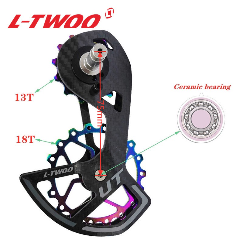 Premium Have LTWOO 105 R7000 R8000 5800 6800 Bicycle Ceramic Bearing Carbon fiber Pulley Wheel Set Rear Derailleurs G... - Image 2