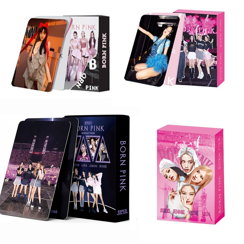 55pcs/box BP BORNPINK Photocards WORLD TOUR Concert Lomo Cards LISA JENNIE ROSE JISOO BP Kpop Postcards Fast Shipping YM