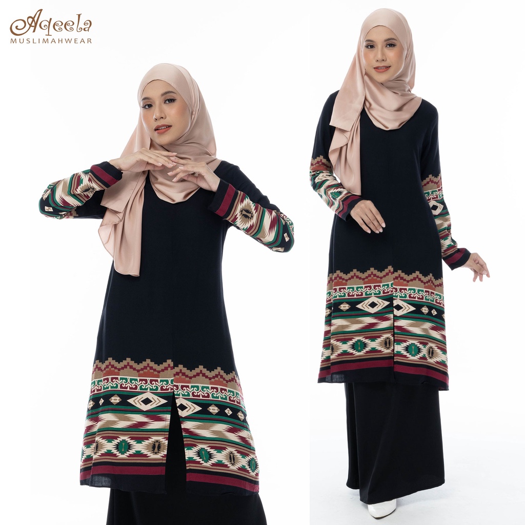 AQEELA Muslimah Ethnic Long Blouse Mini Jubah (ar1004)