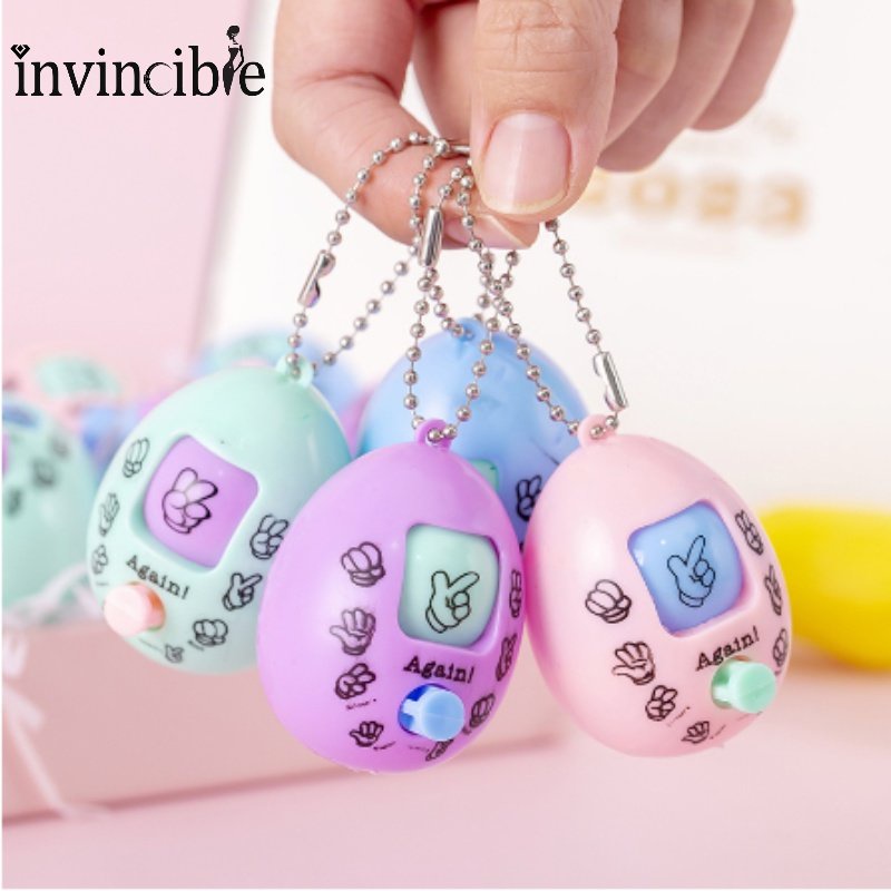 Y2K Funny Fashion Stone Scissors Cloth Keychain/ Guessing Fist Egg Pendant Key Ring/ Cute Hiphop Accessories Interactive Toy