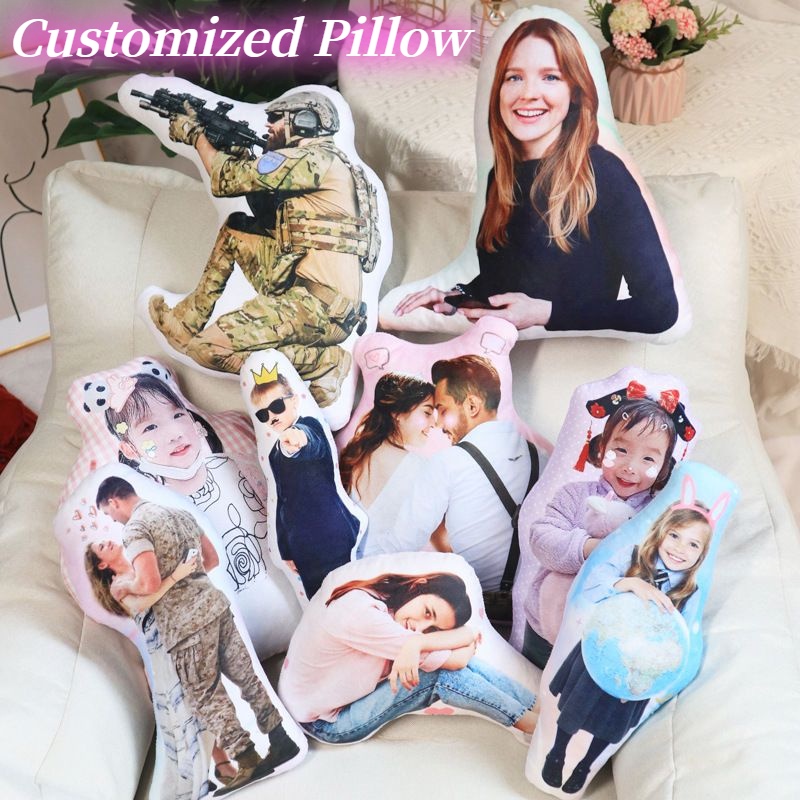 Customized Human Pillow Boyfriend Girlfriend Photo Pillow Cushion Custom Personalized DIY Pet Birthday Gift for Lovers