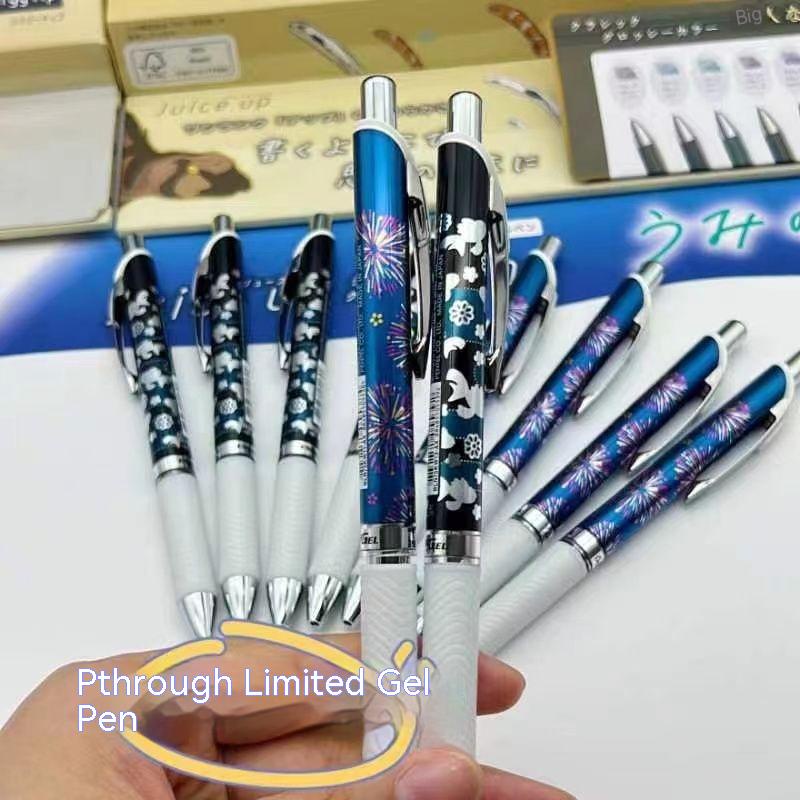 Hot Sale Japan Pentel Pentel Pentel BLN75 Fireworks Limited Japanese Style Auspicious Cloud Koi Black Quick-Drying Pen 0.5mm Gel Pen