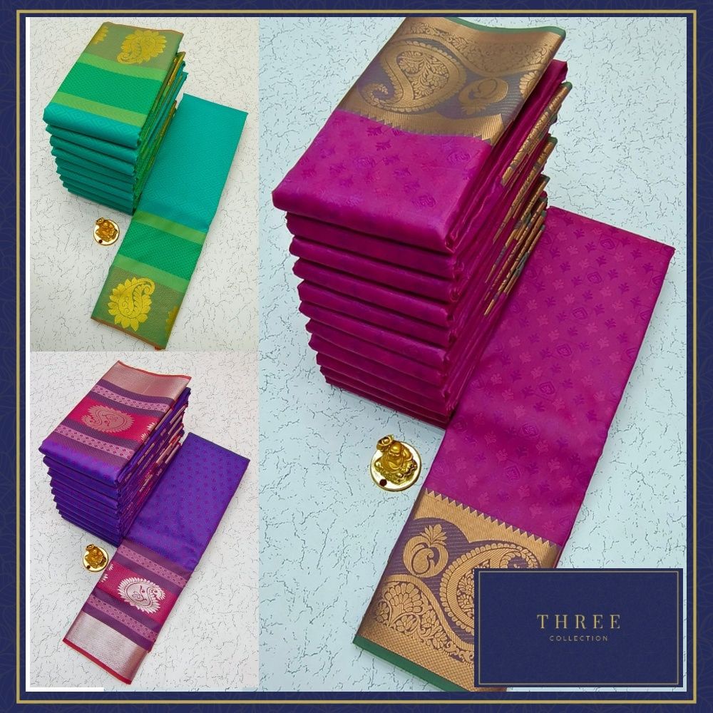 [READYSTOCK] Three Collection Soft Silk Saree Collection Series 1502 | FREE SHIPPING