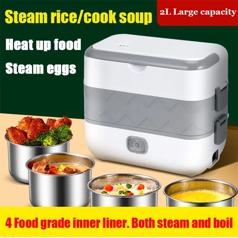 Electric Heating Lunch Box Electri Food Warmer Heater Rice Food Storage Container Double-layer Insulation Lunch Container